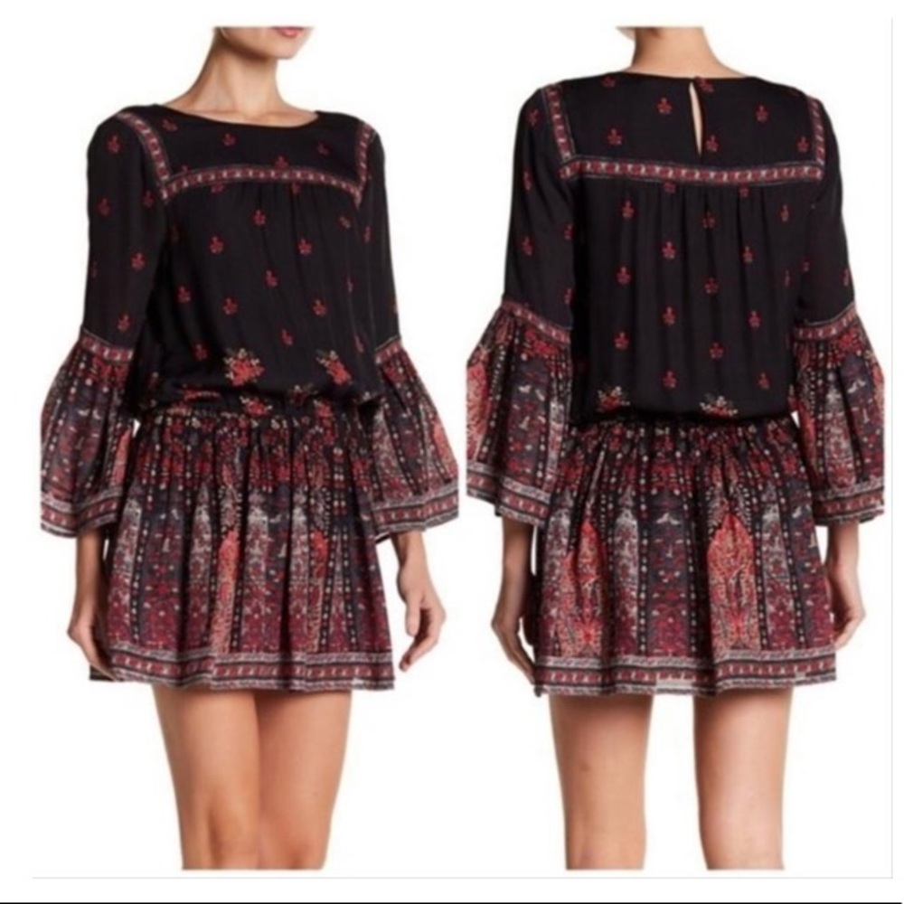 NWT Joie Silk Patterned Peasant Dress